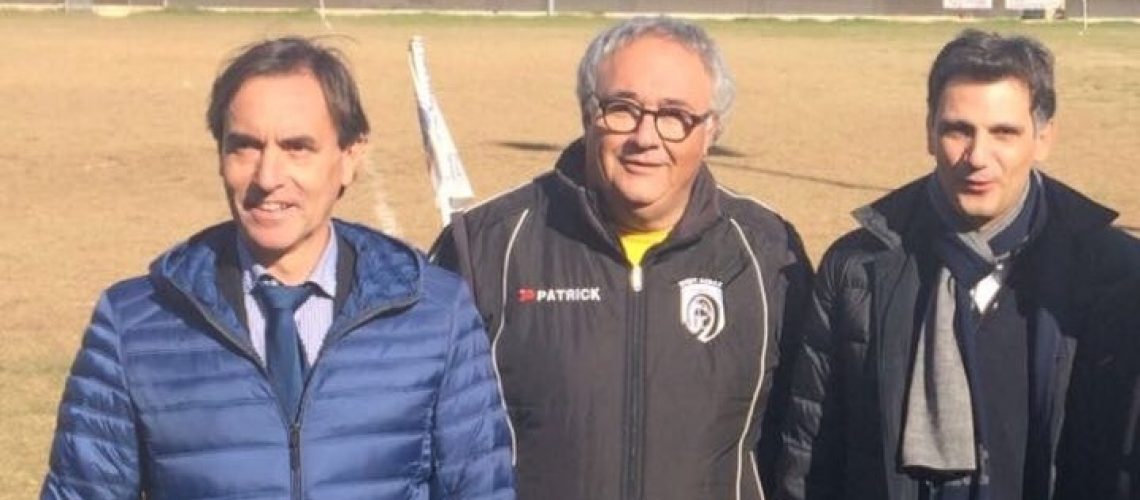 Calabrese, Sartorio e l'assessore Barbagallo al campo di rugby