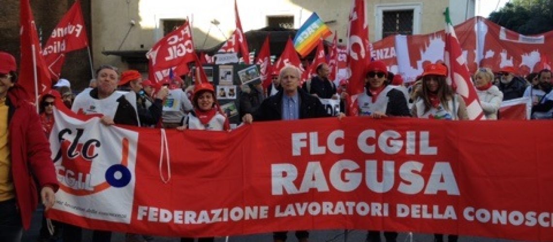 La delegazione ragusana allo sciopero generale del publbico impiego