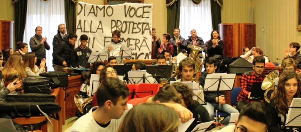 La protesta del Liceo Musicale di Modica