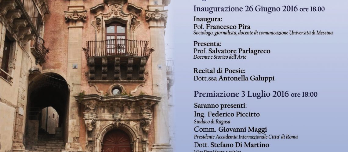 Ragusa Locandina Premio Barocco 2016 Prof Francesco Pira